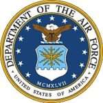 Air-Force-150×150 United States Department of the Air Force seal featuring a bald eagle, a shield, and 13 white stars on a blue background, surrounded by a gold ring with the department’s name and “United States of America.”.