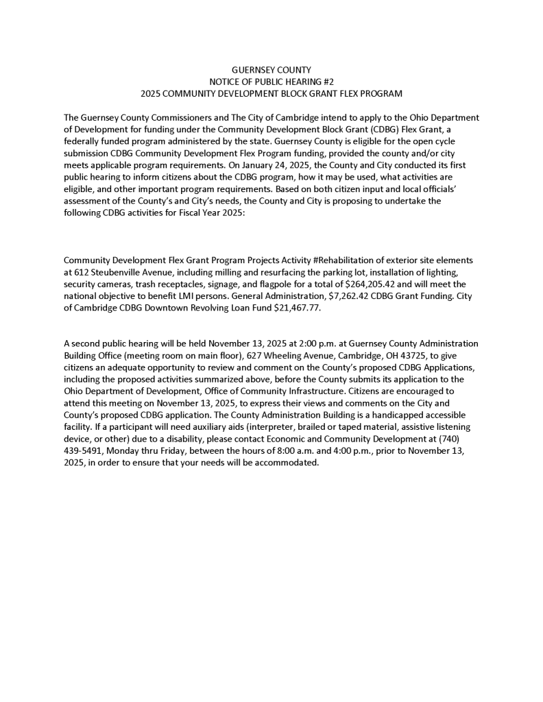 Notice of Public Hearing 2