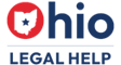 Logo for Ohio Legal Help. The O in Ohio is a red outline of the state of Ohio with a blue star in the center. LEGAL HELP is written below in blue capital letters.